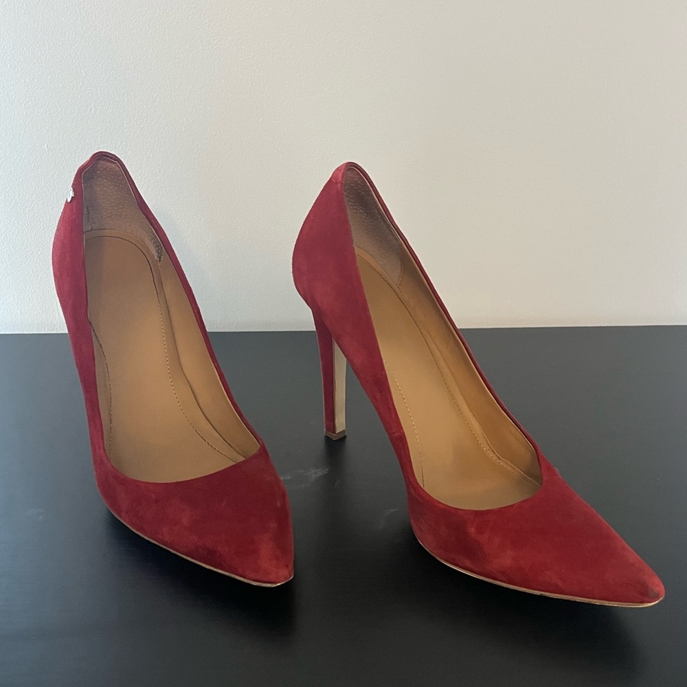 Red Suede Calvin Klein Heels